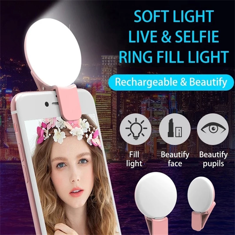 Photography Lighting Description - Portable Ring Light Clip Portable Mobile