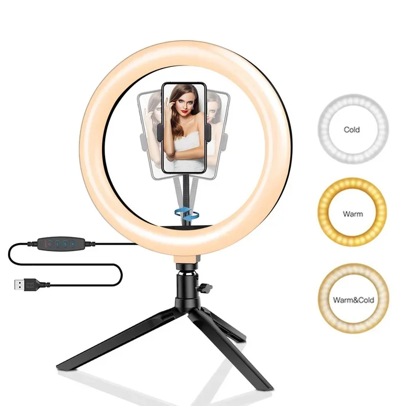 Photography Lighting Kits - Dimmable26cm LED Ring Light Kit with