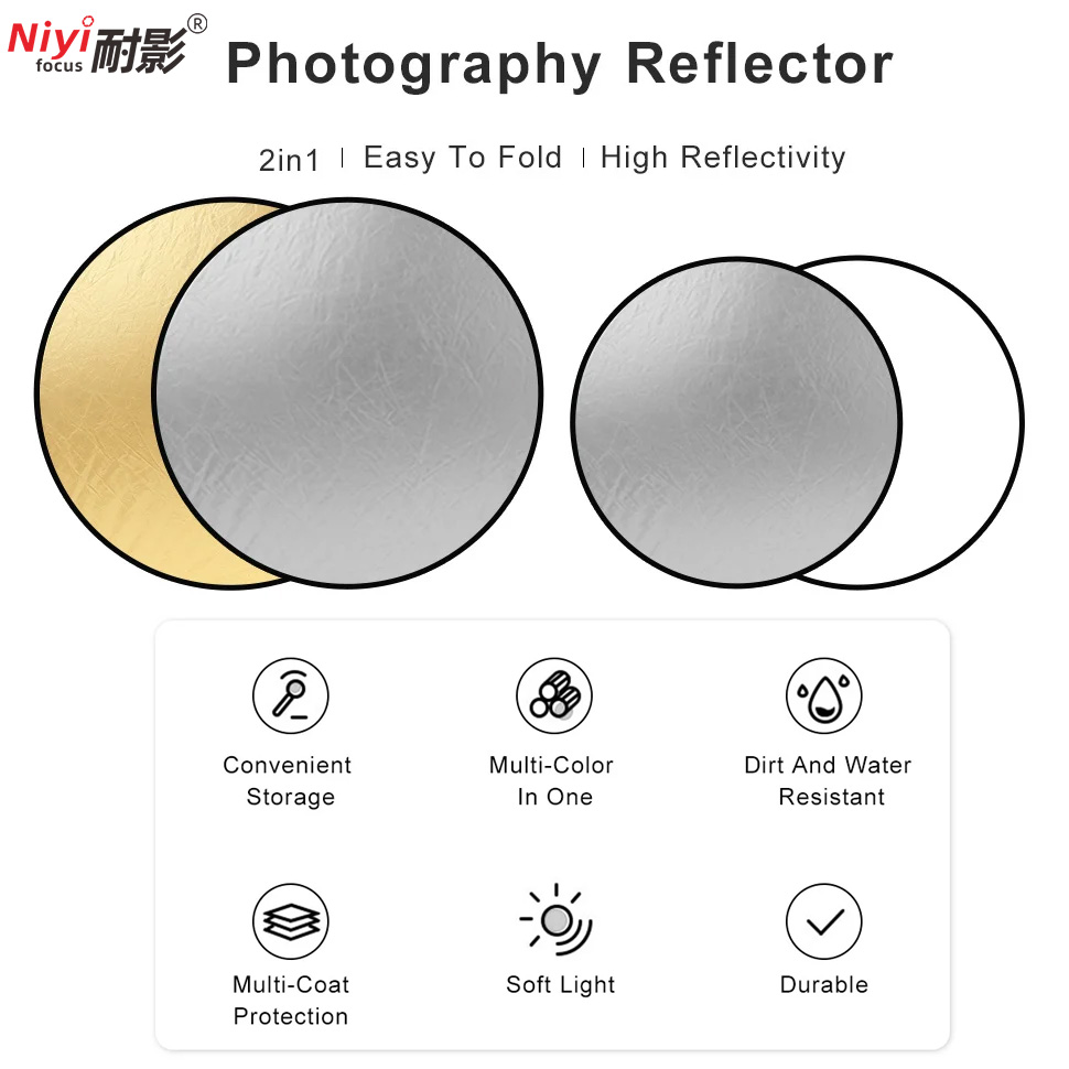 2in1 Round Portable Reflector  - Photography Lighting Reflector review and price