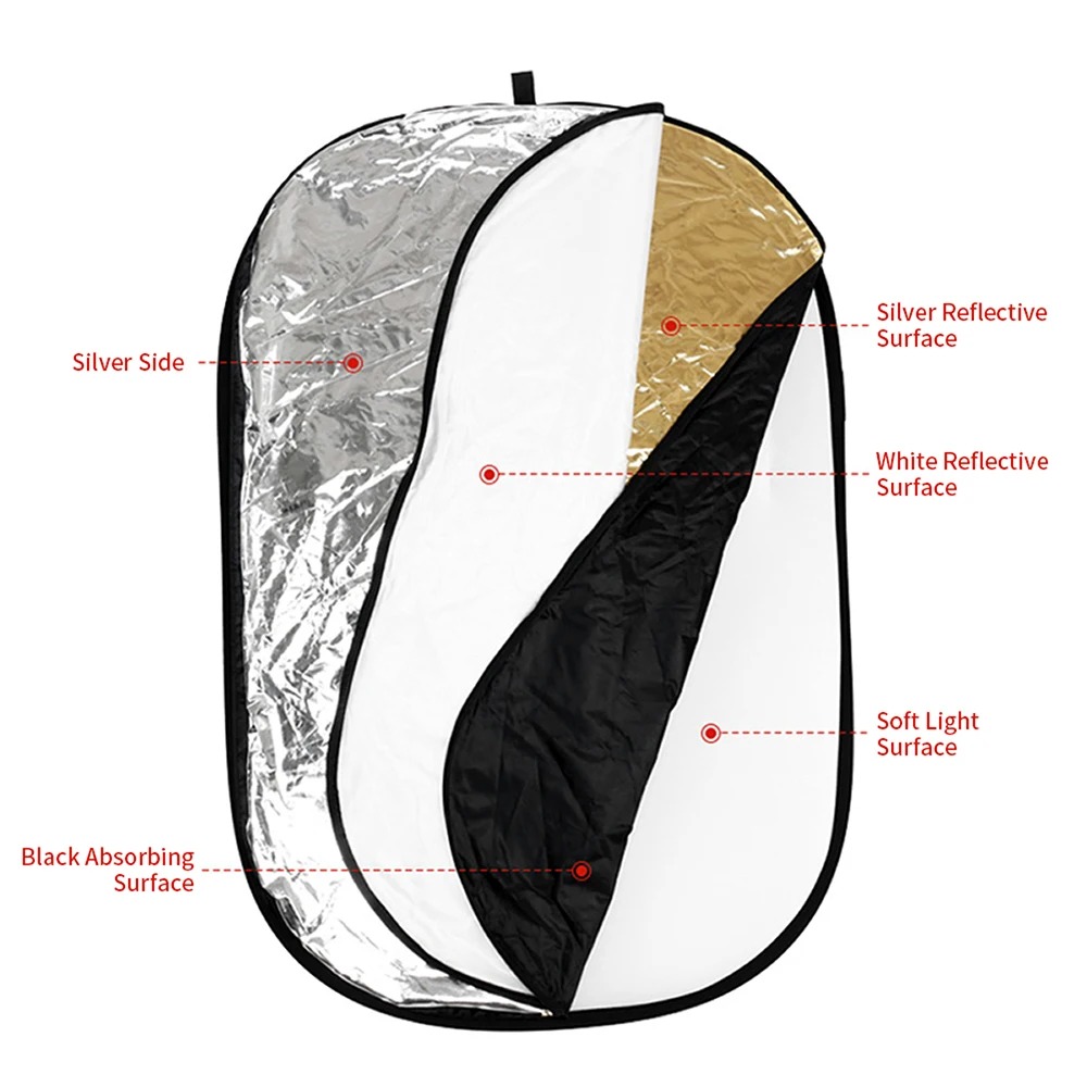 60/80/110CM 5-in-1 Collapsible - Photography Lighting Reflector review and price